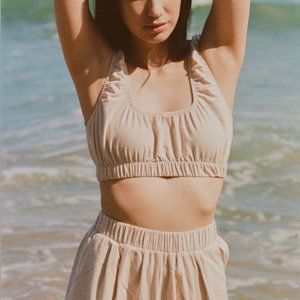 NWT Ozma of California, Sophie Crop, Silk Noil, Conch